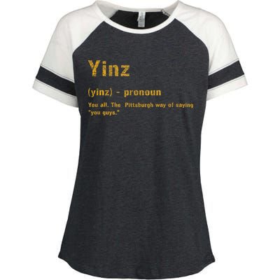 Yinz Pittsburgh 412 Steel City Yinzers Pittsburghese Enza Ladies Jersey Colorblock Tee