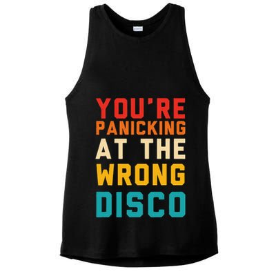 YouRe Panicking At The Wrong Disco Retro Ladies PosiCharge Tri-Blend Wicking Tank