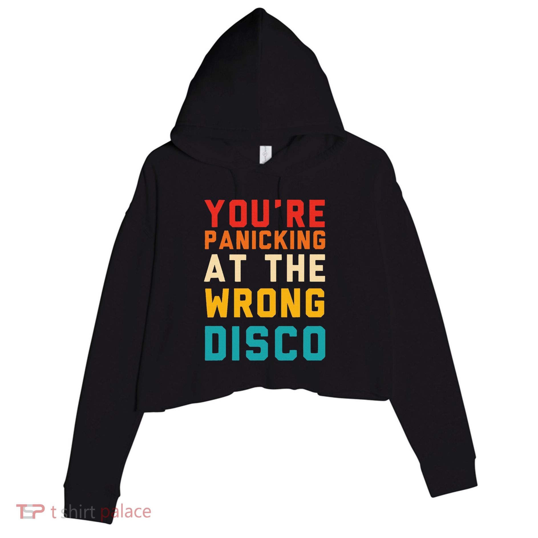 YouRe Panicking At The Wrong Disco Retro Crop Fleece Hoodie