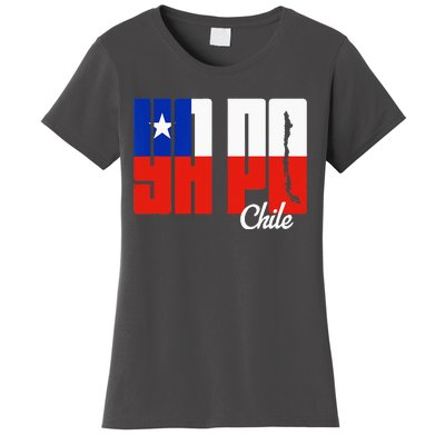 Ya Po Chile Flag And Map Word Fill Women's T-Shirt