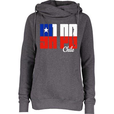 Ya Po Chile Flag And Map Word Fill Womens Funnel Neck Pullover Hood