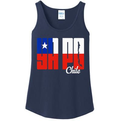 Ya Po Chile Flag And Map Word Fill Ladies Essential Tank