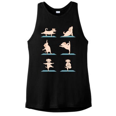 Yoga Poses Dog Yoga Lover Meditating Workout Spiritual Cool Gift Ladies PosiCharge Tri-Blend Wicking Tank