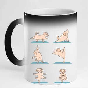 Yoga Poses Dog Yoga Lover Meditating Workout Spiritual Cool Gift 11oz Black Color Changing Mug