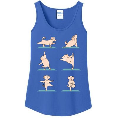 Yoga Poses Dog Yoga Lover Meditating Workout Spiritual Cool Gift Ladies Essential Tank