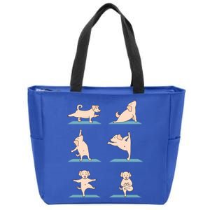 Yoga Poses Dog Yoga Lover Meditating Workout Spiritual Cool Gift Zip Tote Bag