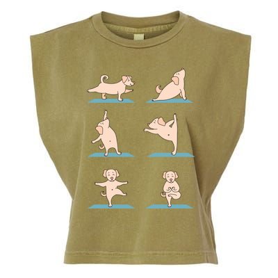 Yoga Poses Dog Yoga Lover Meditating Workout Spiritual Cool Gift Garment-Dyed Women's Muscle Tee