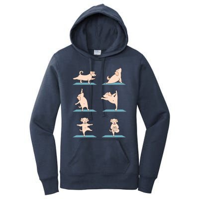 Yoga Poses Dog Yoga Lover Meditating Workout Spiritual Cool Gift Women's Pullover Hoodie