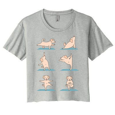 Yoga Poses Dog Yoga Lover Meditating Workout Spiritual Cool Gift Women's Crop Top Tee