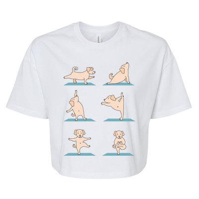 Yoga Poses Dog Yoga Lover Meditating Workout Spiritual Cool Gift Bella+Canvas Jersey Crop Tee