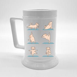 Yoga Poses Dog Yoga Lover Meditating Workout Spiritual Cool Gift Beer Stein