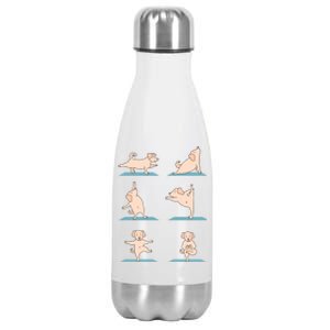 Yoga Poses Dog Yoga Lover Meditating Workout Spiritual Cool Gift Stainless Steel Insulated Water Bottle