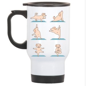 Yoga Poses Dog Yoga Lover Meditating Workout Spiritual Cool Gift Stainless Steel Travel Mug