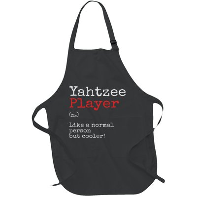 Yahtzee Player Definition Dice Game Game Night Full-Length Apron With Pockets