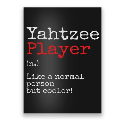 Yahtzee Player Definition Dice Game Game Night Poster