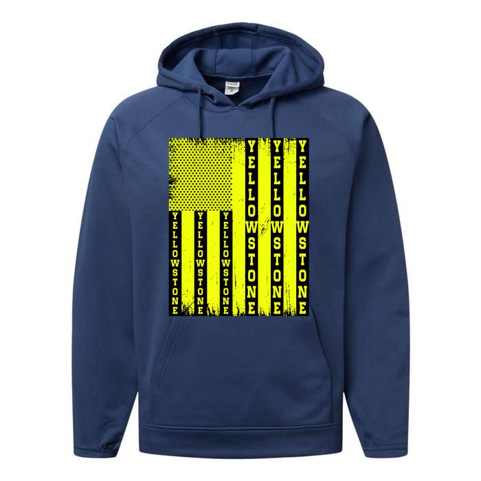 Yellowstone National Park Flag Performance Fleece Hoodie