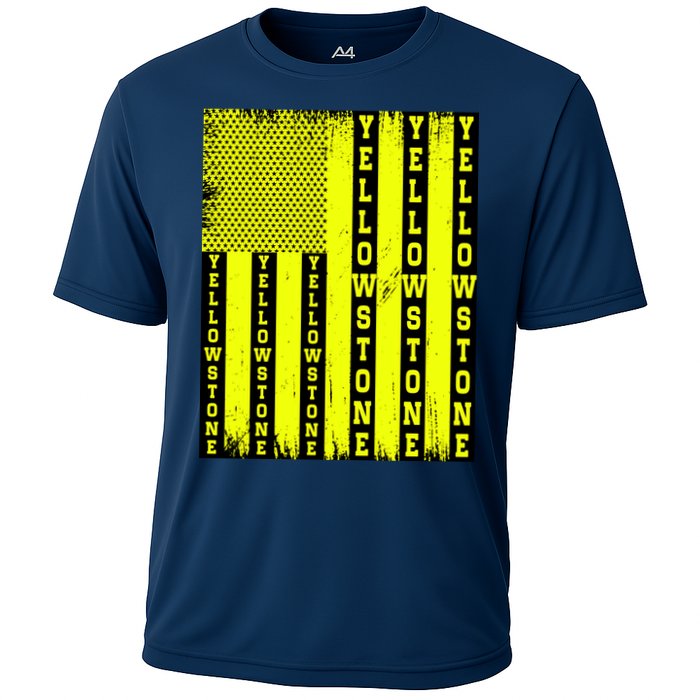Yellowstone National Park Flag Cooling Performance Crew T-Shirt
