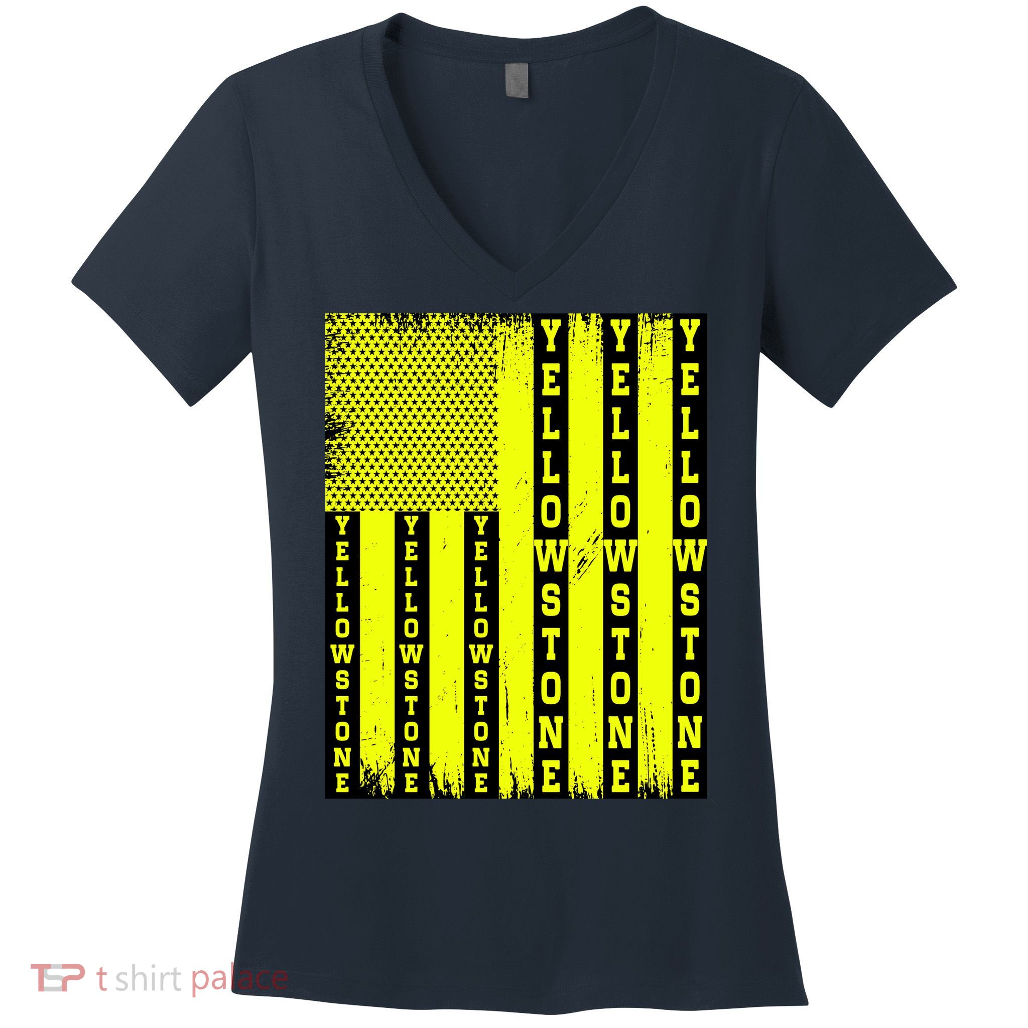 Yellowstone National Park Flag Women's V-Neck T-Shirt