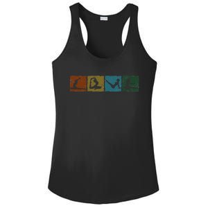 Yoga Poses For Men Women Yoga Lover Retro Meditation Ladies PosiCharge Competitor Racerback Tank