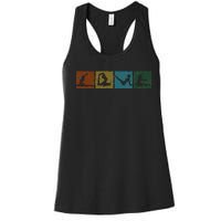 Yoga Poses For Men Women Yoga Lover Retro Meditation Women's Racerback Tank