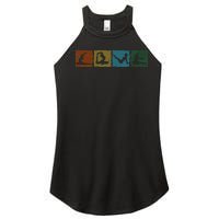 Yoga Poses For Men Women Yoga Lover Retro Meditation Women's Perfect Tri Rocker Tank