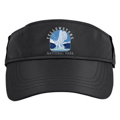Yellowstone Park Gifts National Park Retro Vintage Old Faithful Gifts  Adult Drive Performance Visor