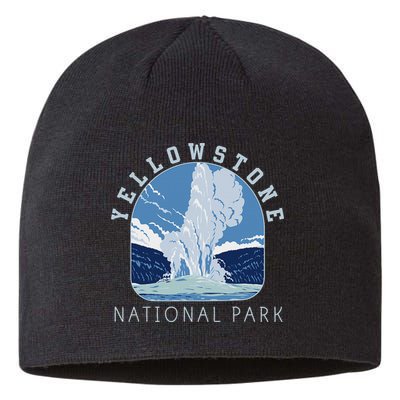 Yellowstone Park Gifts National Park Retro Vintage Old Faithful Gifts  Sustainable Beanie