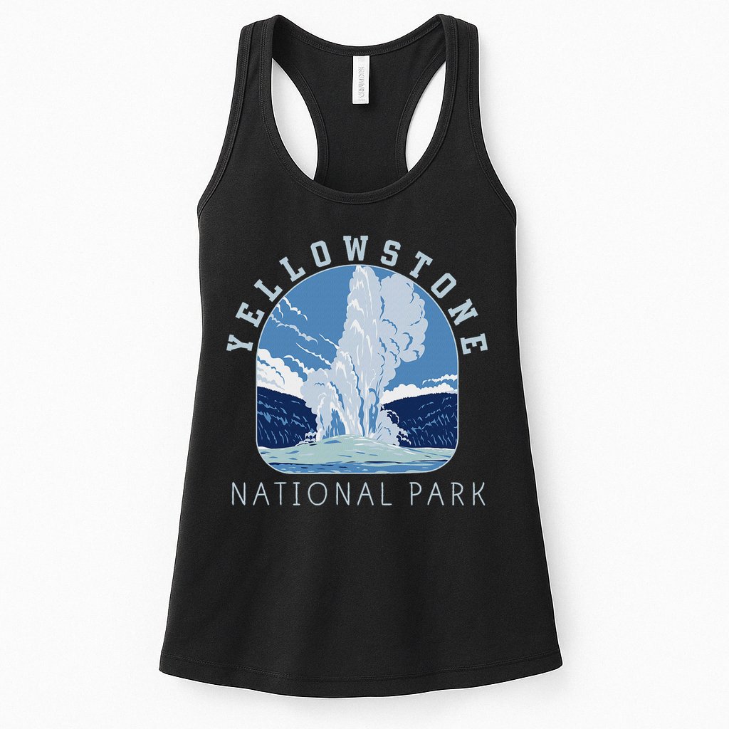 Yellowstone Park Gifts National Park Retro Vintage Old Faithful Gifts  Womens Tank Top