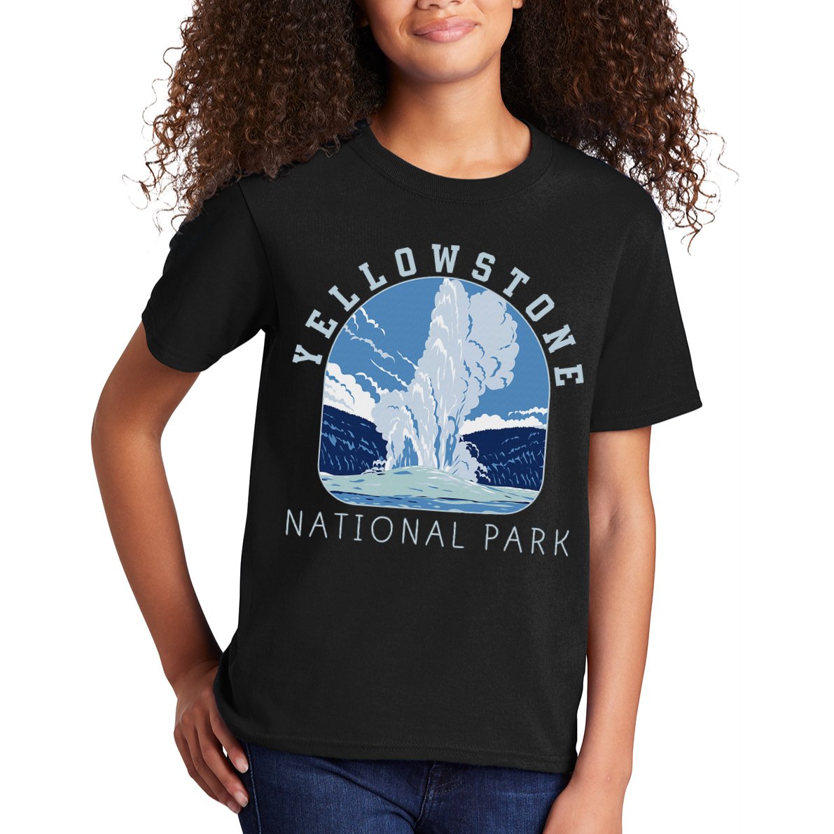Yellowstone Park Gifts National Park Retro Vintage Old Faithful Gifts  Kids T-Shirt