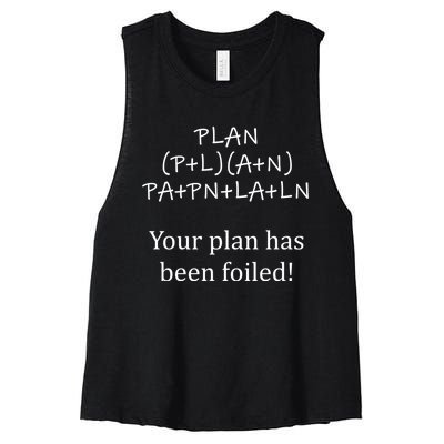 Your Plan Has Been Foiled Funny Math Women's Racerback Cropped Tank