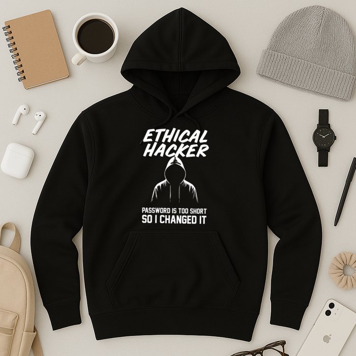 Your Password Is Too Short Ethical Hacker Funny Online Hoodie