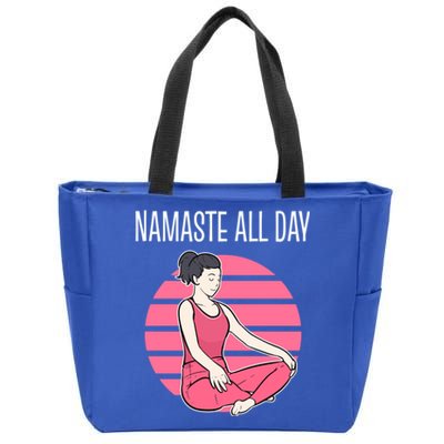 Yoga Pose Namaste All Day Gift Zip Tote Bag