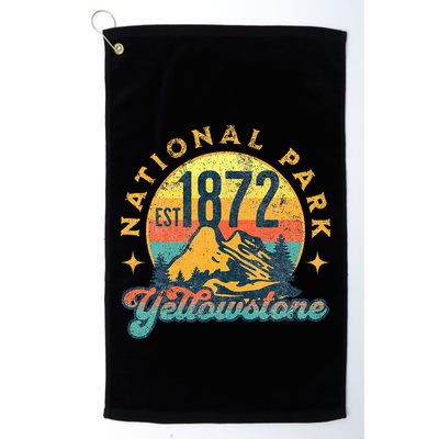 Yellowstone Park Nature Mountains Hiking Outdoors Vintage Golf Towel