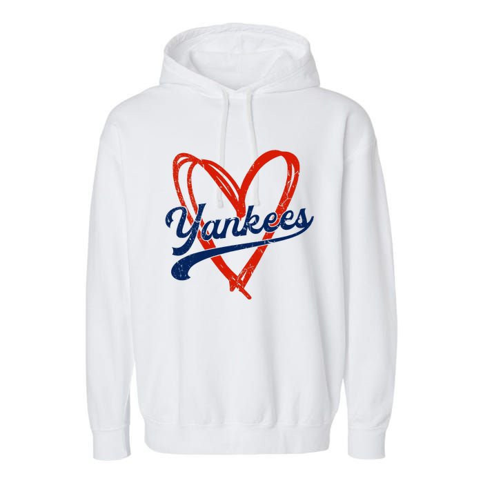 Yankee Personalized Name Retro Vintage Heart Garment-Dyed Fleece Hoodie