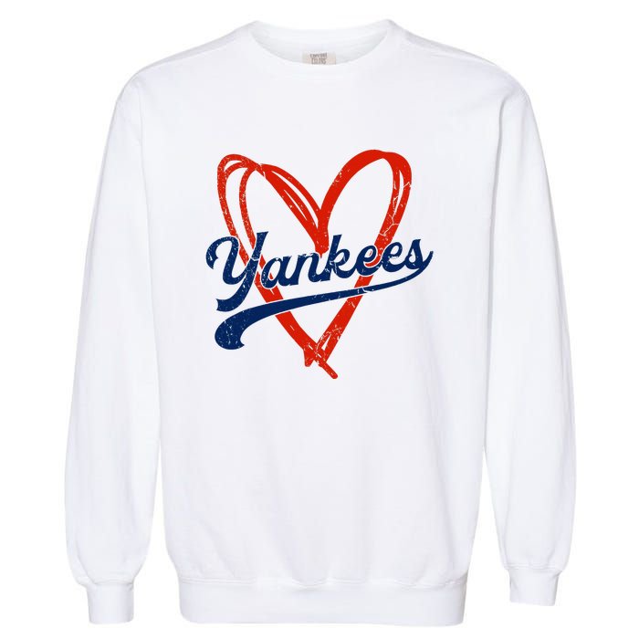 Yankee Personalized Name Retro Vintage Heart Garment-Dyed Sweatshirt