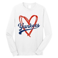 Yankee Personalized Name Retro Vintage Heart Long Sleeve Shirt