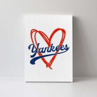 Yankee Personalized Name Retro Vintage Heart Canvas