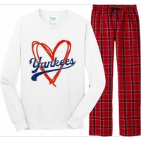 Yankee Personalized Name Retro Vintage Heart Long Sleeve Pajama Set