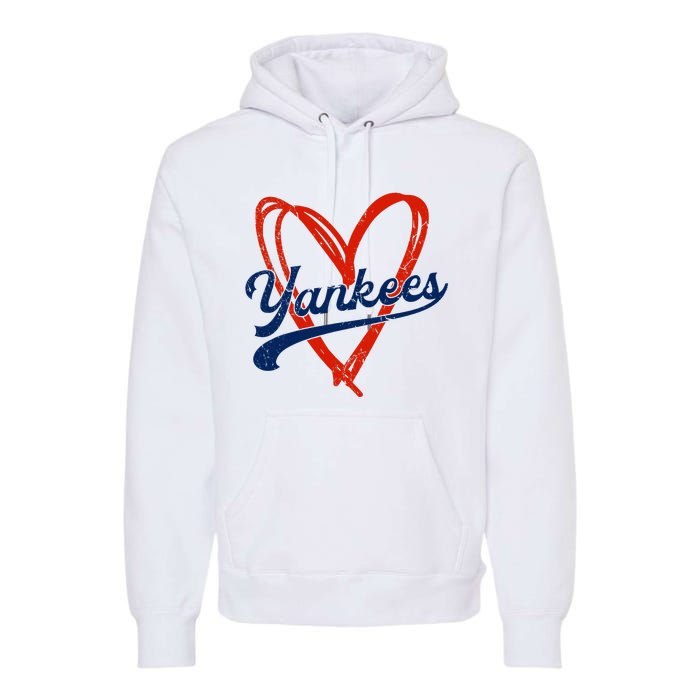 Yankee Personalized Name Retro Vintage Heart Premium Hoodie