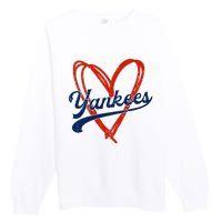 Yankee Personalized Name Retro Vintage Heart Premium Crewneck Sweatshirt