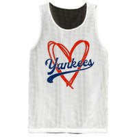 Yankee Personalized Name Retro Vintage Heart Mesh Reversible Basketball Jersey Tank