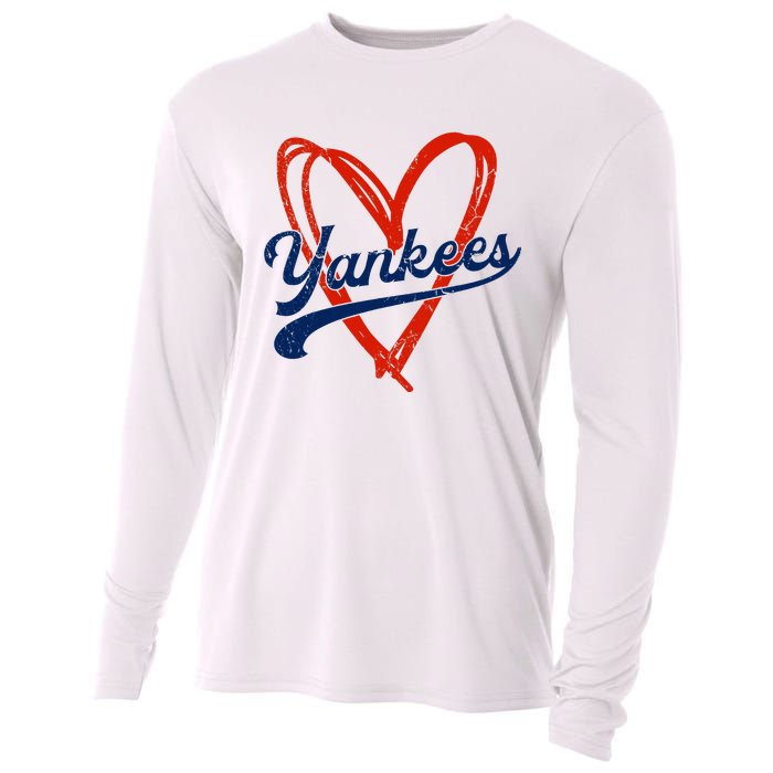 Yankee Personalized Name Retro Vintage Heart Cooling Performance Long Sleeve Crew