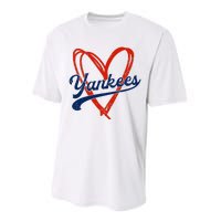 Yankee Personalized Name Retro Vintage Heart Performance Sprint T-Shirt