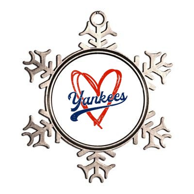 Yankee Personalized Name Retro Vintage Heart Metallic Star Ornament