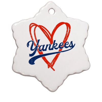 Yankee Personalized Name Retro Vintage Heart Ceramic Star Ornament