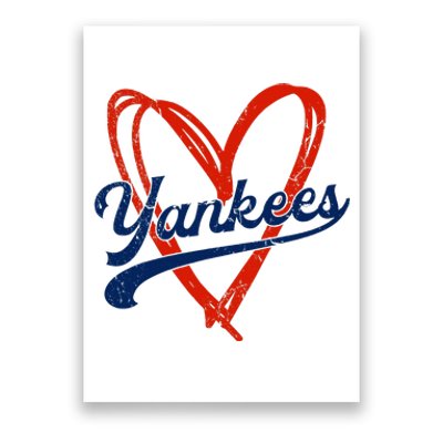 Yankee Personalized Name Retro Vintage Heart Poster