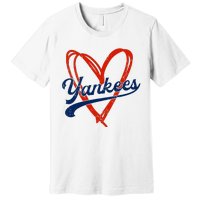 Yankee Personalized Name Retro Vintage Heart Premium T-Shirt