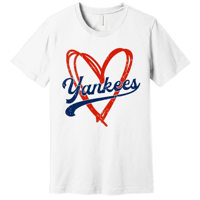 Yankee Personalized Name Retro Vintage Heart Premium T-Shirt