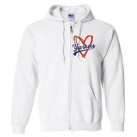 Yankee Personalized Name Retro Vintage Heart Full Zip Hoodie