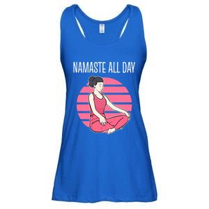 Yoga Pose Namaste All Day Gift Ladies Essential Flowy Tank